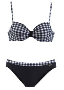 Lascana Große Größen Bügel-Bikini Gr. 40B schwarz kariert für Damen