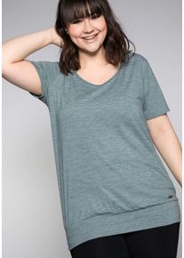 Große Größen T-Shirts im Doppelpack, elastisch Gr. 52/54 schwarz/blau von sheego für Damen