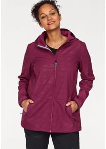 Polarino Große Größen Softshelljacke Gr. 44 rot bedruckt für Damen