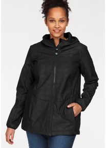 Polarino Große Größen Softshelljacke Gr. 54 schwarz bedruckt für Damen