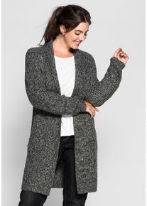 Große Größen Cardigan in Grobstrick Gr. 52/54 grau von sheego für Damen