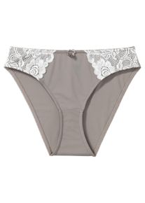 Große Größen Slip mit feiner Spitze Gr. 40/42 braun geblümt von sheego für Damen
