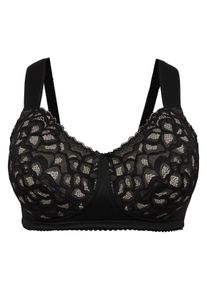 Große Größen BH ohne Bügel mit breiten, wattierten Trägern Gr. 90F schwarz von sheego für Damen