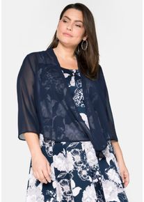Große Größen Chiffon-Bolero im Zipfellook Gr. 52/54 blau von sheego für Damen