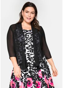 Große Größen Chiffon-Bolero im Zipfellook Gr. 44/46 schwarz von sheego für Damen
