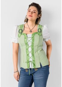 Große Größen Trachtenbluse im Corsagen-Look Gr. 46 grün von sheego für Damen