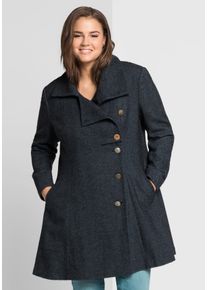 sheego by Joe Browns Große Größen Kurzmantel im asymmetrischen Schnitt Gr. 52 schwarz von sheego für Damen