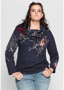 sheego by Joe Browns Große Größen Sweatshirt im floralen Design Gr. 56/58 blau geblümt von sheego für Damen
