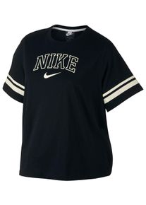 Große Größen Nike Sportswear T-Shirt »WOMEN Nike Sportswear TOP SHORTSLEEVE VERSITY PLUS SIZE« Gr. XL schwarz für Damen