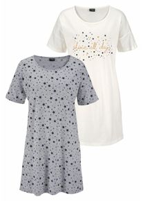 Große Größen Vivance Dreams Nachthemd kurz (2 Stück) Gr. 40/42 grau für Damen