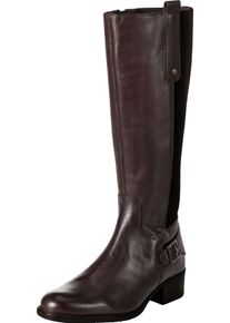 Große Größen Weitschaftstiefel aus Leder mit Zierschnalle Gr. 38 braun von sheego für Damen