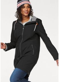 Polarino Große Größen Softshellmantel Gr. 46 schwarz für Damen