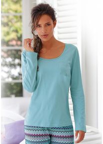 Petite Fleur Große Größen Langarmshirt Gr. 40/42 grün für Damen