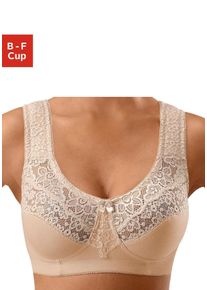 Petite Fleur Große Größen Doppelpack Entlastungs-BHs mit Spitze Gr. 100C beige/weiß für Damen