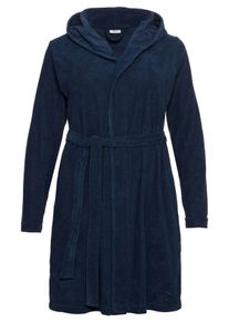 Große Größen Bademantel mit Kapuze Gr. 52/54 blau von sheego für Damen