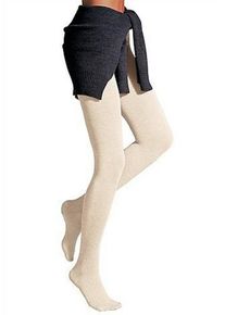 Rogo Große Größen Strickstrumpfhose Gr. 36/38 beige für Damen