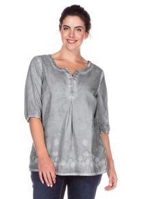 Große Größen Tunika in Oil-washed-Optik Gr. 56 grau von sheego für Damen