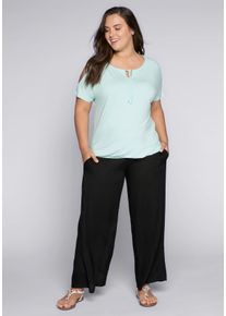 Große Größen Weite Hose mit Smokbund und Taschen Gr. 58 schwarz von sheego für Damen