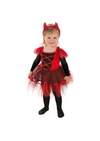 buttinette Teufelin-Kostüm für Kinder, rot/schwarz