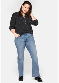 Große Größen Bootcut-Jeans in 5-Pocket-Form, mit Used-Effekten Gr. 54 blau von sheego für Damen