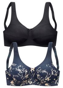 Petite Fleur Große Größen Entlastungs-BH Gr. 85B grau/schwarz für Damen