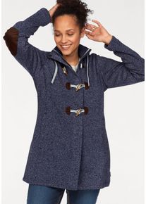 Polarino Große Größen Strickmantel Gr. 52 blau für Damen