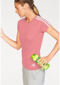 Große Größen adidas Performance T-Shirt »ESSENTIALS 3S SLIM TEE« Gr. L rosa gestreift für Damen