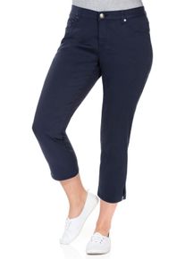 Große Größen Schmale 7/8-Hose aus elastischem Baumwoll-Twill Gr. 46 blau von sheego für Damen