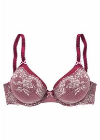 Große Größen Lascana Bügel-BH ohne Schale mit Spitze Gr. 85B rot für Damen