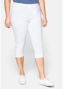 Große Größen Bengalin-Hose in Caprilänge mit Schlupfbund Gr. 42 weiß von sheego für Damen