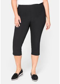 Große Größen Bengalin-Hose in Caprilänge mit Schlupfbund Gr. 50 schwarz von sheego für Damen
