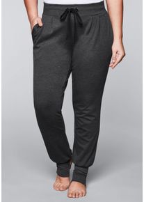 Große Größen Funktionsyogahose mit Fersenaussparung Gr. 54 grau von sheego für Damen