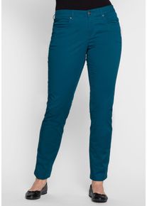 Große Größen Schmale Stretchhose aus Baumwoll-Twill Gr. 52 blau von sheego für Damen