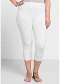 Große Größen Leggings in Caprilänge Gr. 58 weiß von sheego für Damen
