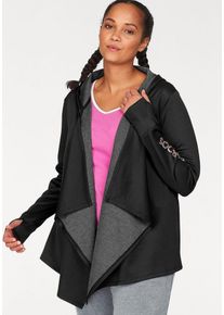 Große Größen Kangaroos Sweatjacke Gr. 52/54 schwarz für Damen