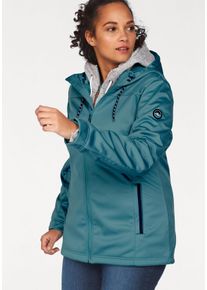 Große Größen Polarino Softshelljacke Gr. 46 blau für Damen