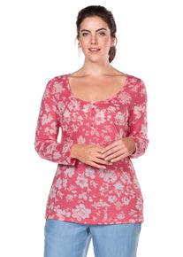 Große Größen Langarmshirt in Ausbrenner-Qualität Gr. 52/54 rot von sheego für Damen