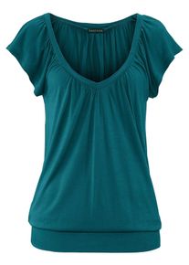 Lascana Große Größen V-Shirt Gr. 40/42 blau für Damen