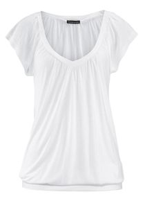 Lascana Große Größen V-Shirt Gr. 48/50 weiß für Damen