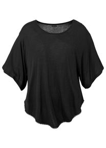 Große Größen Lascana Strandshirt Gr. 48/50 schwarz für Damen