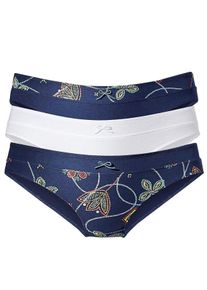 Große Größen Petite Fleur Baumwoll-Slips (3 Stück) Gr. 40/42 blau für Damen