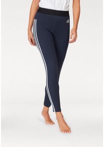 Große Größen adidas Performance Leggings »ESSENTIALS 3 STRIPES TIGHT« Gr. M blau/weiß gestreift für Damen