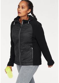 Große Größen Kangaroos Fleecejacke Gr. 54 schwarz für Damen