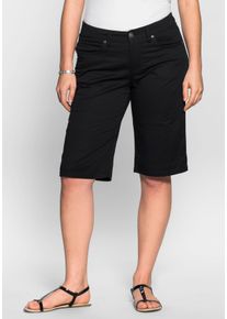 Große Größen Bermudas in 5-Pocket-Form, aus Baumwoll-Twill Gr. 46 schwarz von sheego für Damen