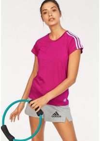 Große Größen adidas Performance T-Shirt »ESSENTIALS 3S SLIM TEE« Gr. L rot gestreift für Damen
