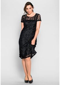 Große Größen Cocktailkleid mit Zierborten Gr. 44 schwarz von sheego für Damen
