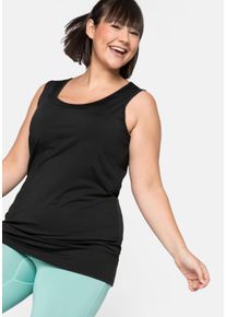Große Größen Funktionstop mit rundem Ausschnitt Gr. 40 schwarz von sheego für Damen
