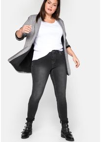 Große Größen Skinny Power-Stretch-Jeans in 5-Pocket-Form Gr. 116 schwarz von sheego für Damen
