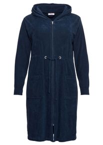 Große Größen Bademantel mit Reißverschluss Gr. 60/62 blau von sheego für Damen