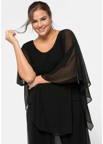 Große Größen Tunika in 2-in-1-Optik Gr. 60 schwarz von sheego für Damen